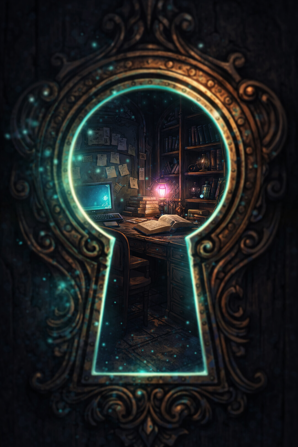 Keyhole view into the LoreKeeper Room
